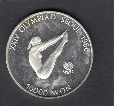 Beschrijving: 10000 Won S-OLYMPIC.88 DIVING